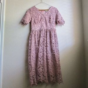 Like New Mauve/Dusty Pink/Rose Lace Dress